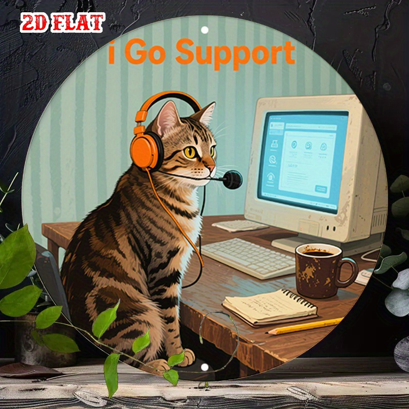 Tech Office Wall Decor - CIFBUY 2D Flat Funny Tech Support
