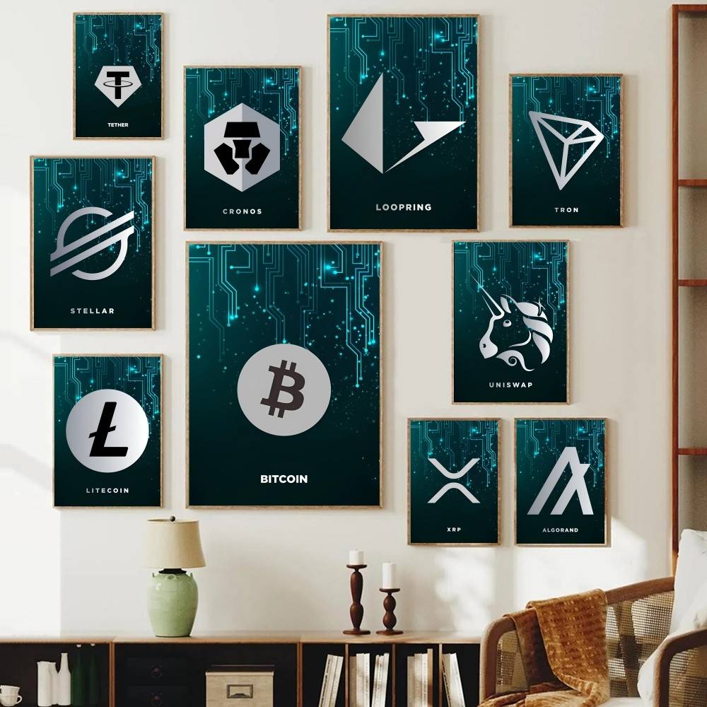 Tech Circuit Crypto Symbol Pos - đánh giá và giá Tech Office Wall Decor