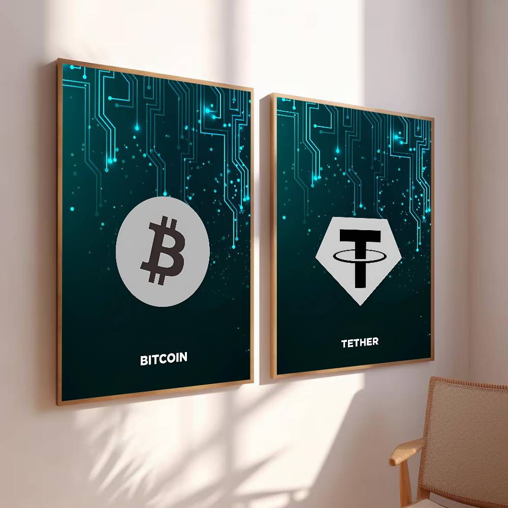 Tech Circuit Crypto Symbol Pos - đánh giá và giá Tech Office Wall Decor