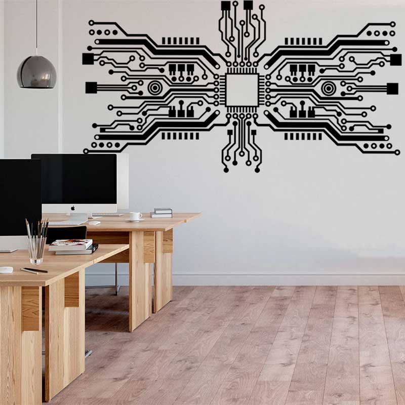 Circuit Board Chip Wall Sticke - đánh giá và giá The Office It Tech